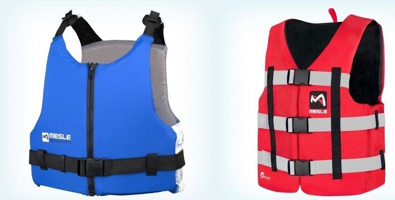 Universal safety vests help to stay on the water after falling